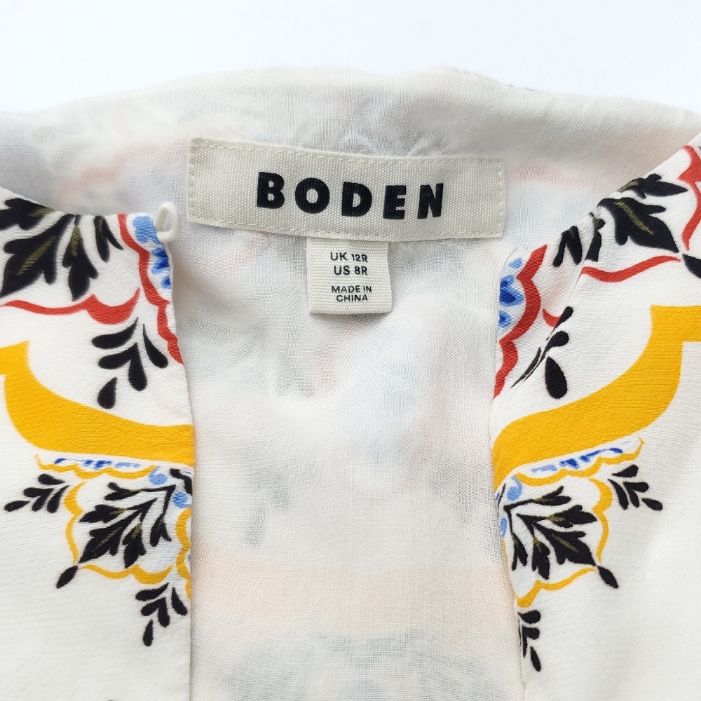 BODEN Occasion Blouson Maxi Dress Surf The Web Mosaic Charm Multicolor Size 8 - Picture 2 of 12